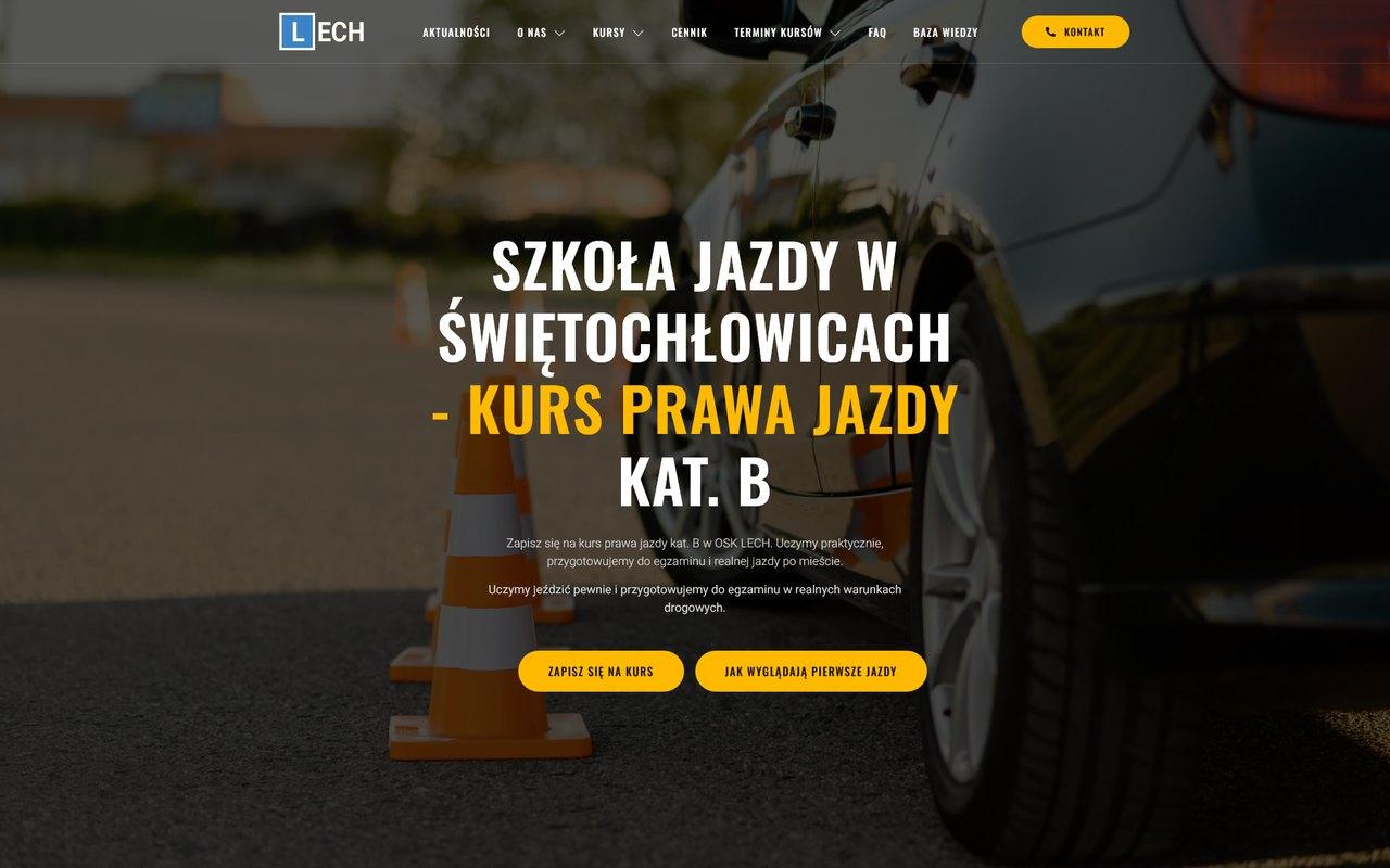 Strona internetowa szkoły jazdy OSK LECH ze Świętochłowic